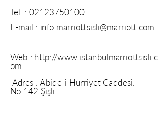 stanbul Marriott Hotel ili iletiim bilgileri